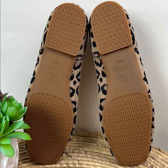 New VIVAIA Leopard Stretch Knit Ballet Flats - Picture 9 of 13